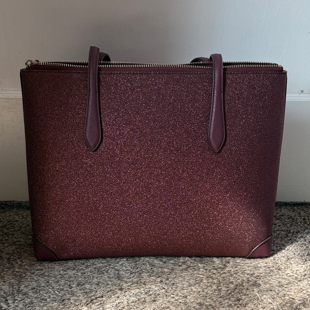 Like New:Kate Spade Sparkling Maroon Tote - Picture 3 of 7